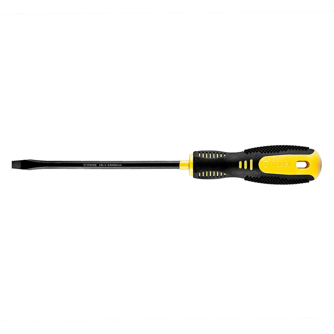 Topex 39D806 lapos csavarhúzó, CrV acél, 260/150 mm, 6.5 mm termék fő termékképe