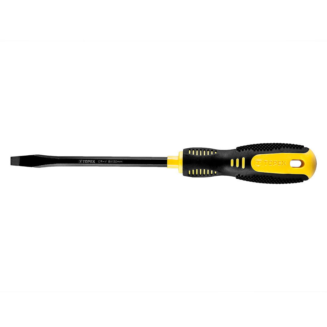 Topex 39D807 lapos csavarhúzó, CrV acél, 270/150 mm, 8.0 mm termék fő termékképe