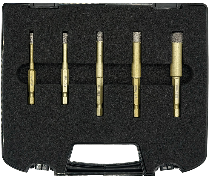 Abraboro GOLD PRÉMIUM csempe- és kerámiafúró készlet E 6.3 befogással, 5 részes termék fő termékképe