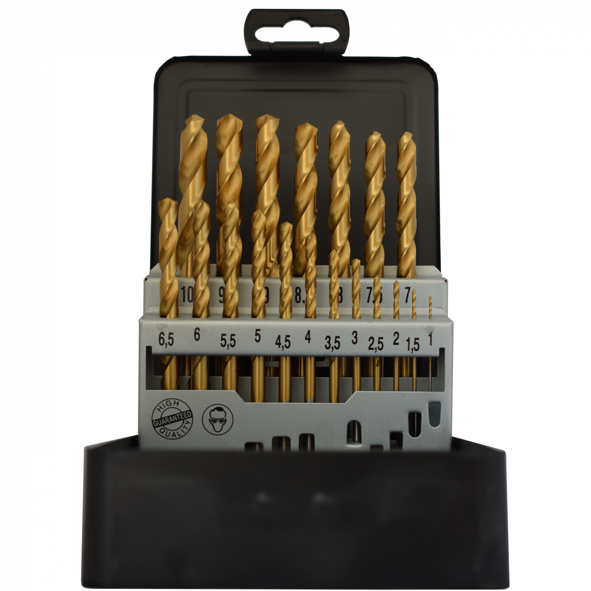 Abraboro HSS-GS TIN 19 részes fémfúró készlet, műanyag dobozban termék fő termékképe