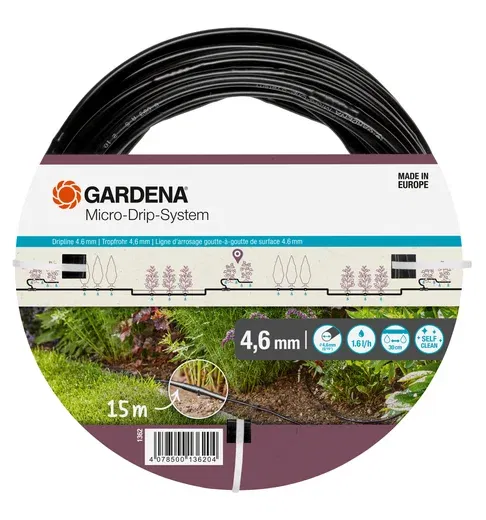 Gardena Micro-Drip-System föld feletti csepegtetőcső, 4.6 mm (3/16"), 15 m/tekercs termék fő termékképe