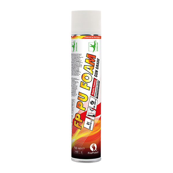Den Braven FP PU FOAM tűzgátló hab, pisztolyos flakon, piros, 750 ml termék fő termékképe
